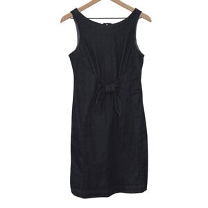 Holding Horses Anthropologie Denim Tie Front Sheath Dress Dark‎ Wash Size 2